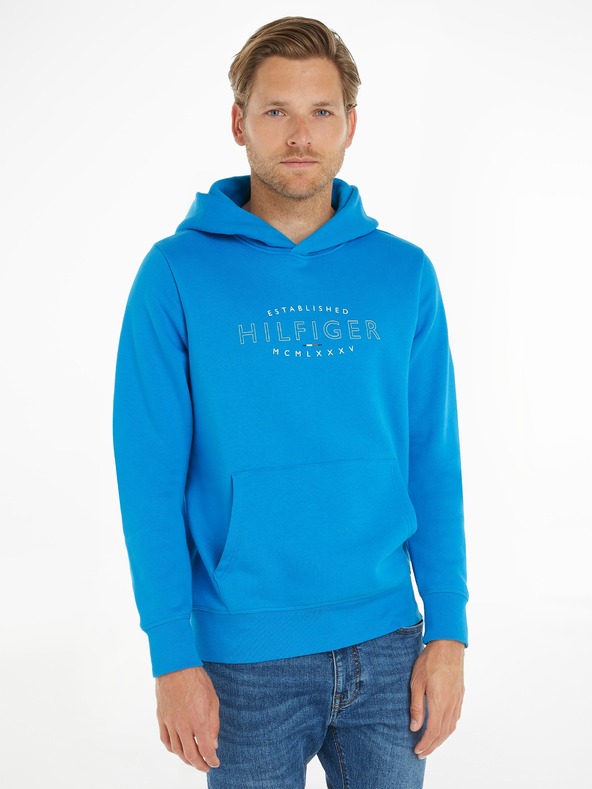 Tommy Hilfiger Curve Logo Hoody Sweatshirt Blau