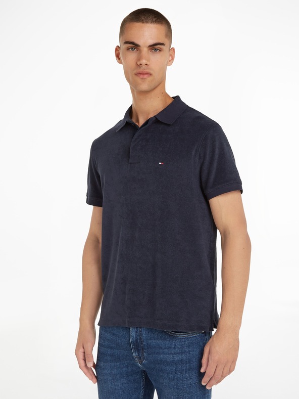 Tommy Hilfiger Micro Towelling Polo T-Shirt Blau