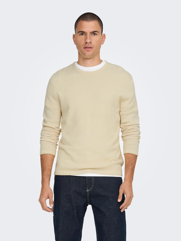 ONLY & SONS Panter Pullover Weiß