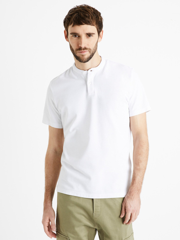 Celio Desohel Polo T-Shirt Weiß