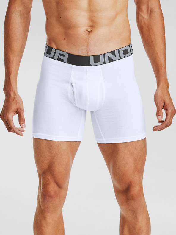 Under Armour UA Charged Cotton 6in Boxershorts 3 Stück Weiß