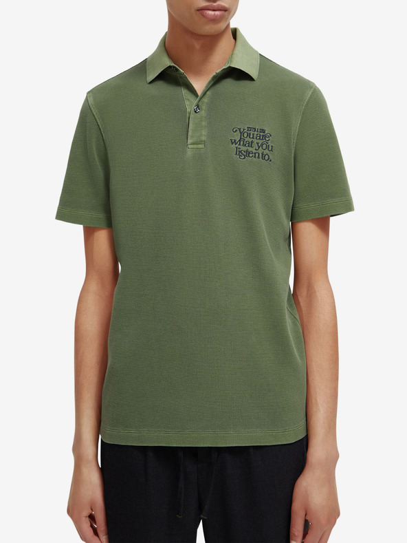 Scotch & Soda Garment Dye Polo T-Shirt Grün