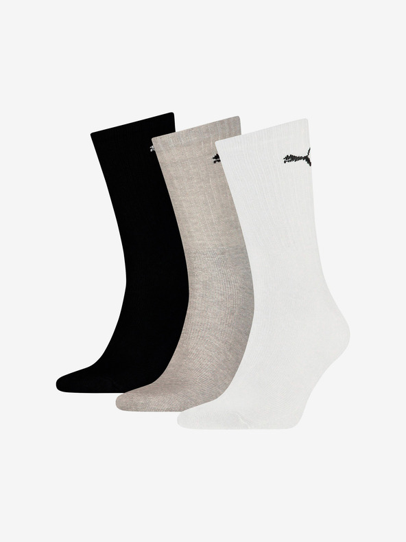 Puma Socken 3 Paar Schwarz Weiß Grau